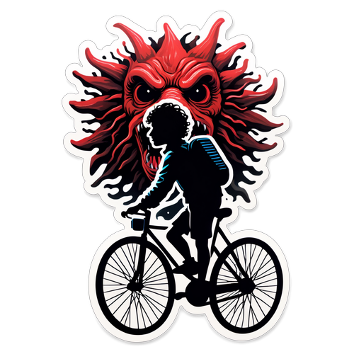 Adesivo Demogorgon e Bicicleta