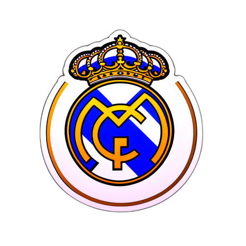 Minimalist Real Madrid Logo Sticker med Vintage Vri
