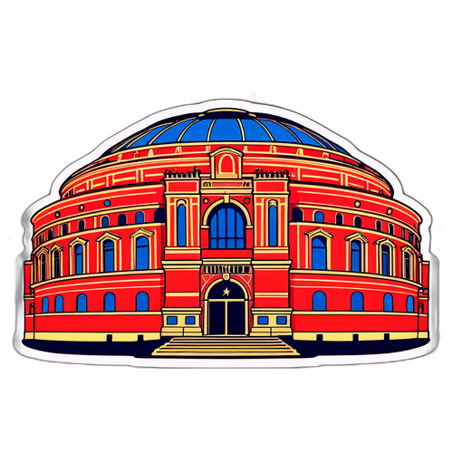 Vintage-inspirerad klistermärke av Royal Albert Hall på natten