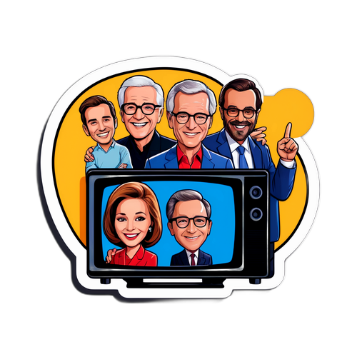 Sticker TV avec Laurent Ruquier et invités célèbres