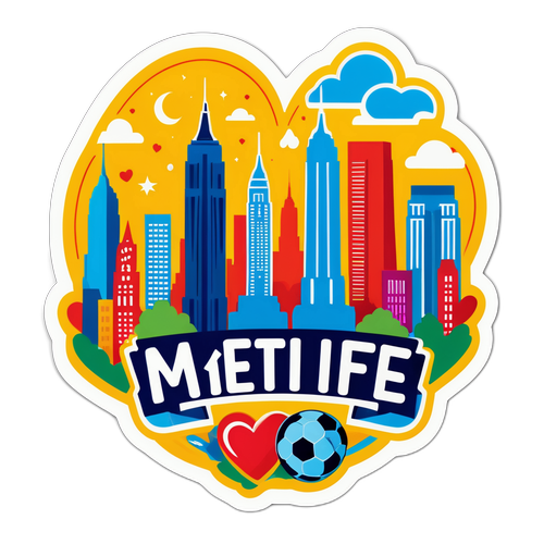MetLife Stadium Sticker with New York Skyline