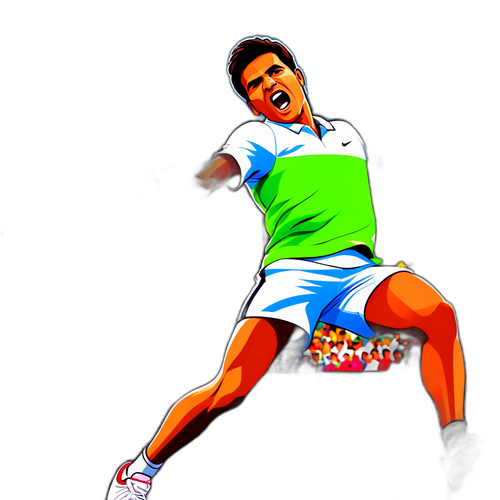 Vibrant na Sticker ni Carlos Alcaraz sa Tennis Court