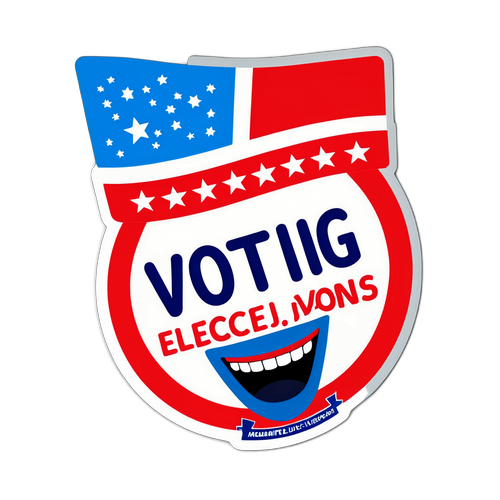 Vrolijke stemsticker voor de Nederlandse verkiezingen