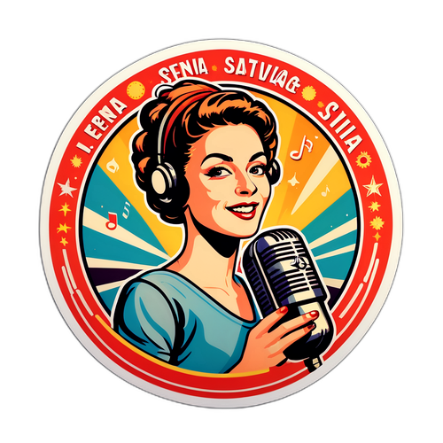 Vintage sticker poświęcony Irenie Santor