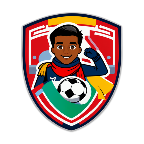 Fargerik Arsenal FC-klistremerke med logo og fan