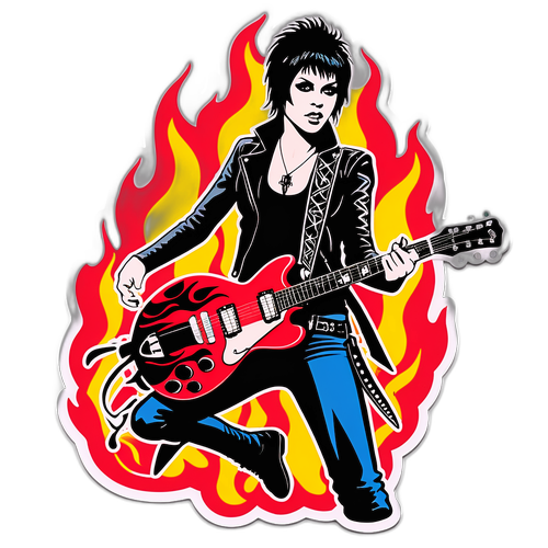 Dynamic Joan Jett Rock ‘n’ Roll Sticker