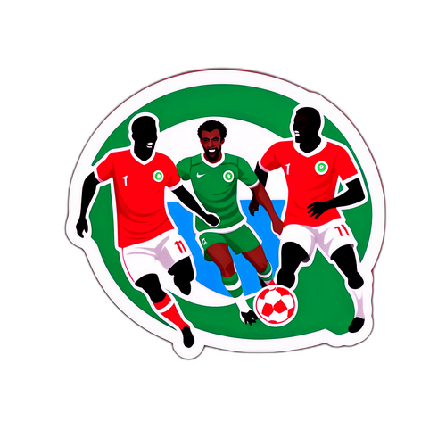 Fotbollsmatch mellan Nigeria och Tunisien