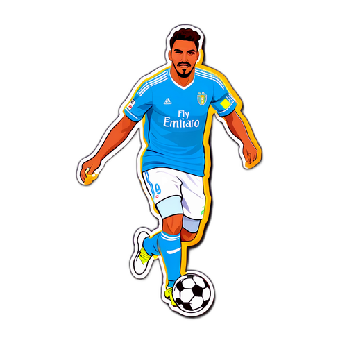 Sticker de Federico Córdoba con balón de fútbol