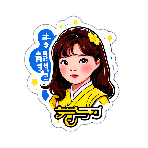 김유정 캐릭터의 유명한 대사 스티커 디자인