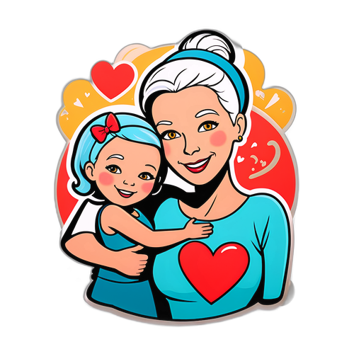 Charming Mother-Daughter Love Sticker