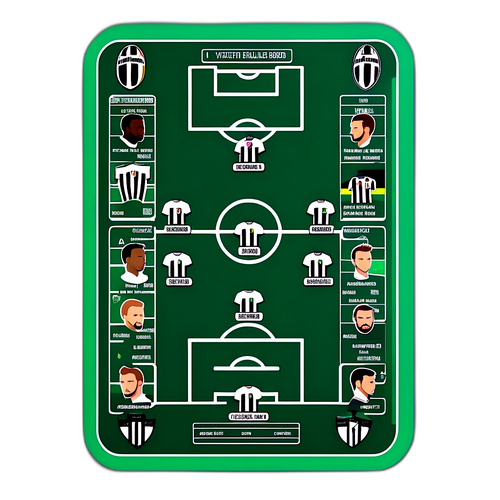 Sticker tactic board fotbal Juventus