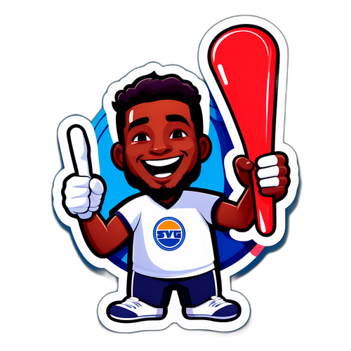 גבר אוחז באצבע גמישה ומחייך