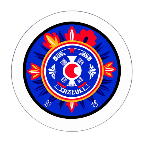 Stiker Logo Cruz Azul dengan Simbol Kemenangan