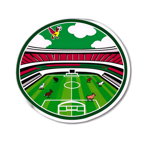Sân bóng đá với động vật cổ vũ cho Fluminense vs. Corinthians