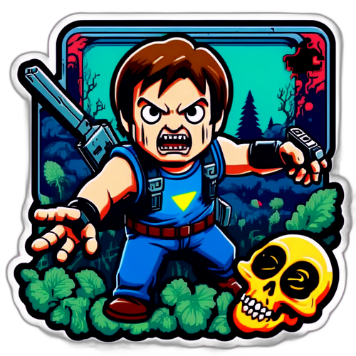 Resident Evil 9 Retro Oyun Tarzı Sticker