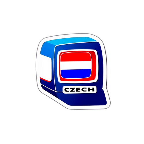 Nálepka s logem České televize