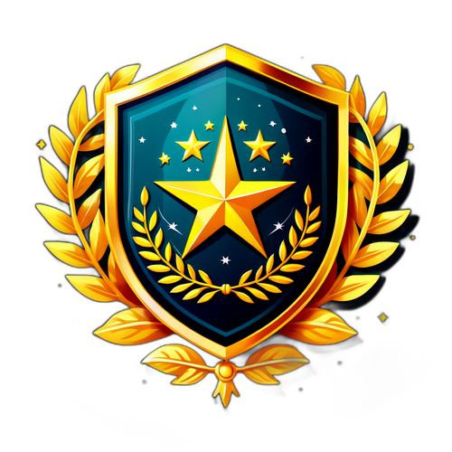 Diseño del escudo de Olimpia con laureles y una estrella