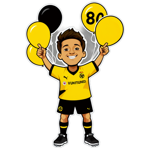 Adesivo de Fã do Borussia Dortmund Celebrando a Vitória