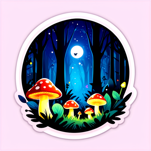 Mystical Forest with Fairies and Fireflies