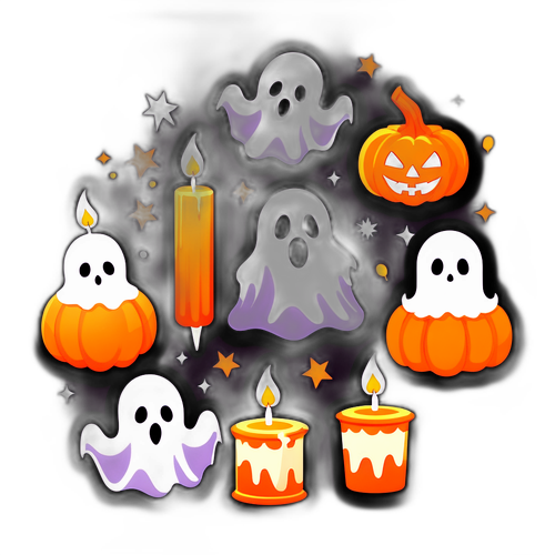 할로윈 테마의 유령 스티커