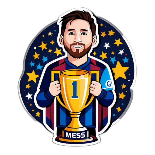 Sticker ya Messi Ikishika Kombe