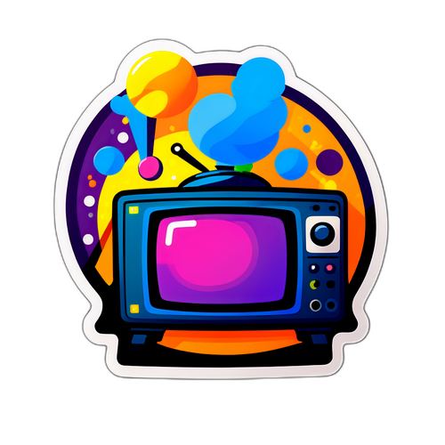 Farverig TV Sticker