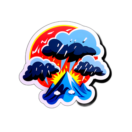 自然災害テーマのステッカー