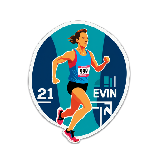 Eindhoven Marathon Sticker: Loop in de Stad