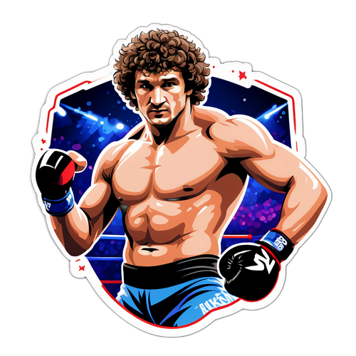 Sticker van Ben Askren in een vechtsport pose