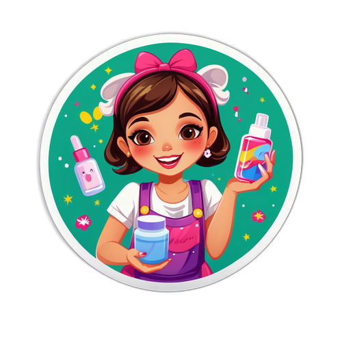 Kosmetiikkatuotteet käsissään