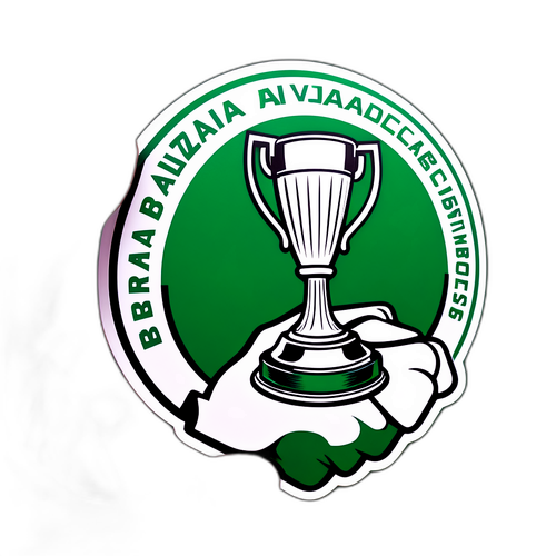 Troféu do Campeonato Brasileiro com logo do Once Caldas