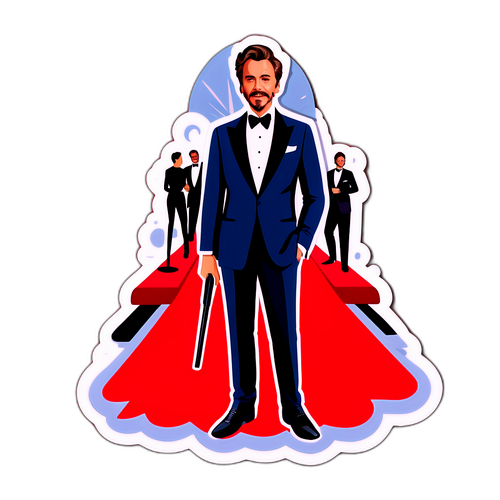 Autocollant de célébrité sur le tapis rouge