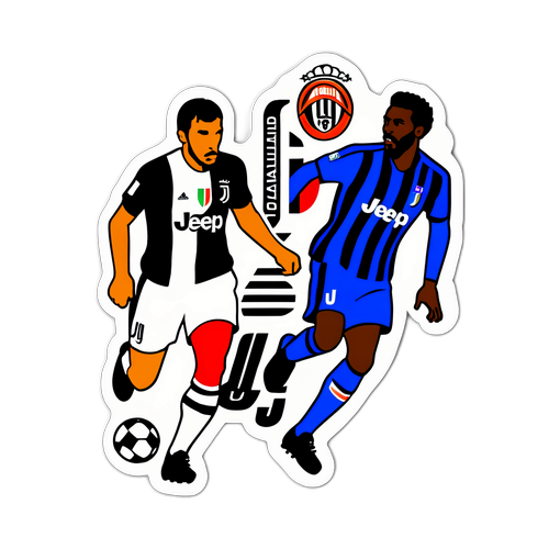 Kreativní nálepka pro fanoušky Cagliari a Juventusu