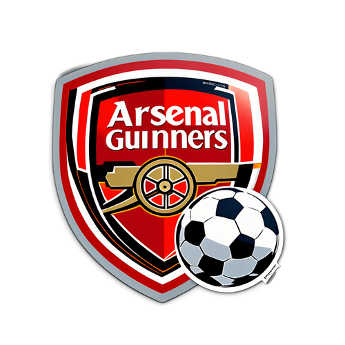 Autocollant Arsenal avec le slogan 'Go Gunners!'