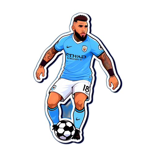 Наклейка с Отаменди в футбольной форме