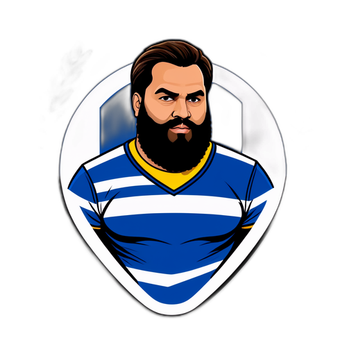 Silhueta de Marinakis com Elementos de Futebol e Bandeira Grega