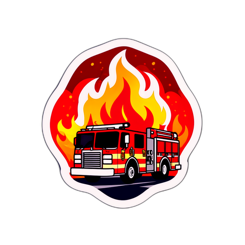 Minimalistische Vuur Icon Sticker