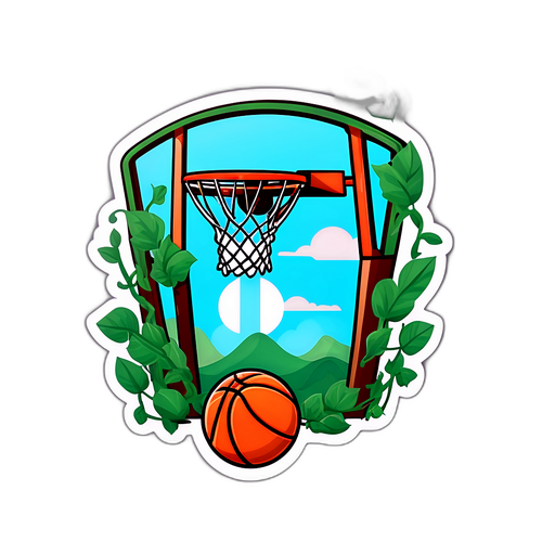 Pambihirang Sticker ng Basketball at Kalikasan