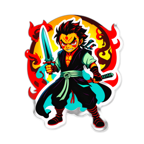 Sticker de joueur Demon Slayer avec démons stylisés