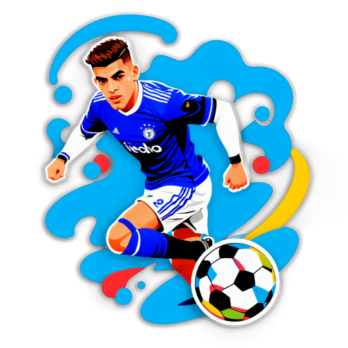 Illustrazione artistica di Theo Hernandez in azione