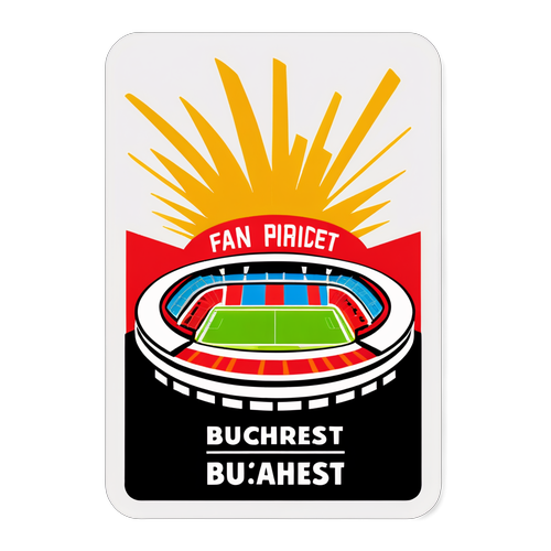 Autocolant cu Stadionul Rapid București - Fan cu Mândrie!