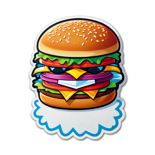 Autocollant Hamburger Masqué