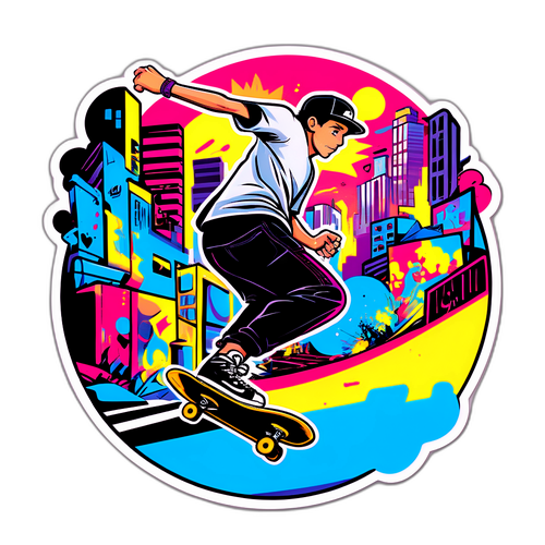 Lucas Chevalier skateboarding gennem en livlig bybilled