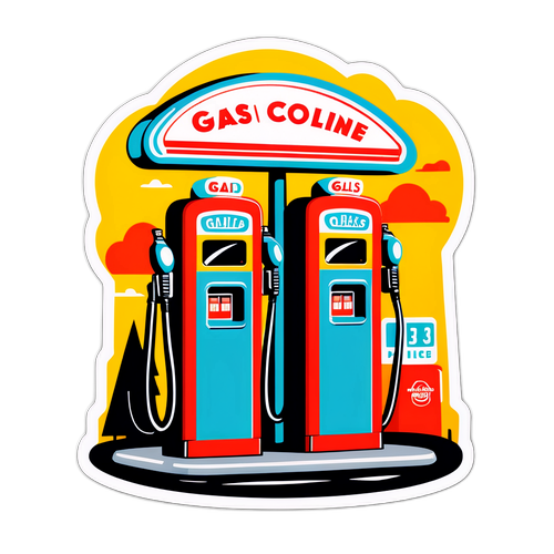 Kwirk na Disenyo ng Vintage Gas Station