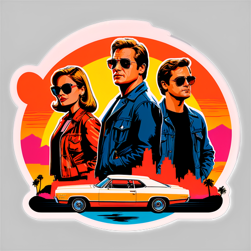 Retro filmmotiver for 'Once Upon a Time in Hollywood'