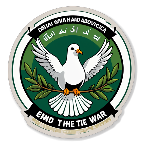 End the War: A Powerful Symbol of Peace with a Dove and Olive Branch!