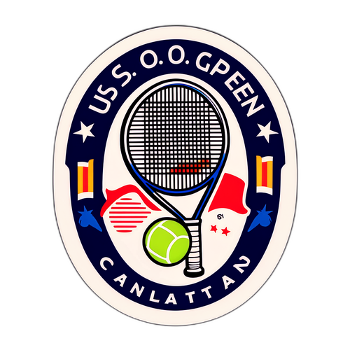 Stiker Gaya Retro US Open