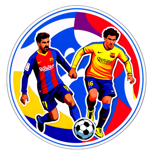 展現西班牙人和巴薩經典競爭瞬間的動態貼紙