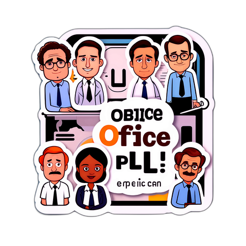 Humorystyczny naklejka z postaciami z 'The Office PL'
