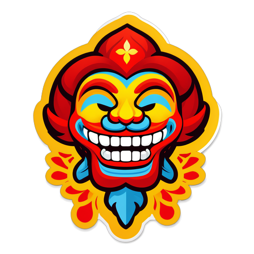 Vibrant Traditional Mask Sticker